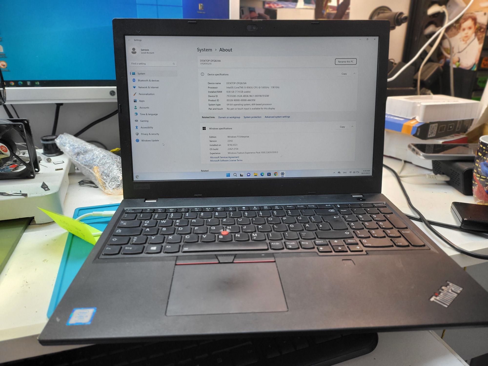 Lenovo thinkpad L590 i5 16gb ram Intel 620 uhd