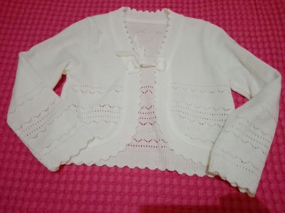 Cardigan alb marimea 134 ,nou fara eticheta