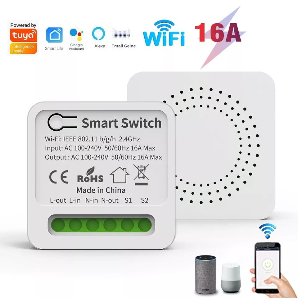 Tuya Smart Алармен комплект: Сирена 110db/220V + mini-switch