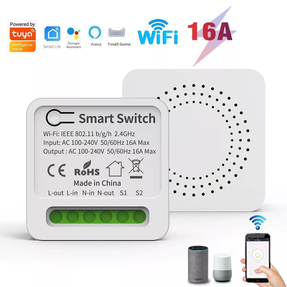 Tuya/Smart Life Алармен к-т: Сирена 110db/220V+mini-switch (+сензор*)