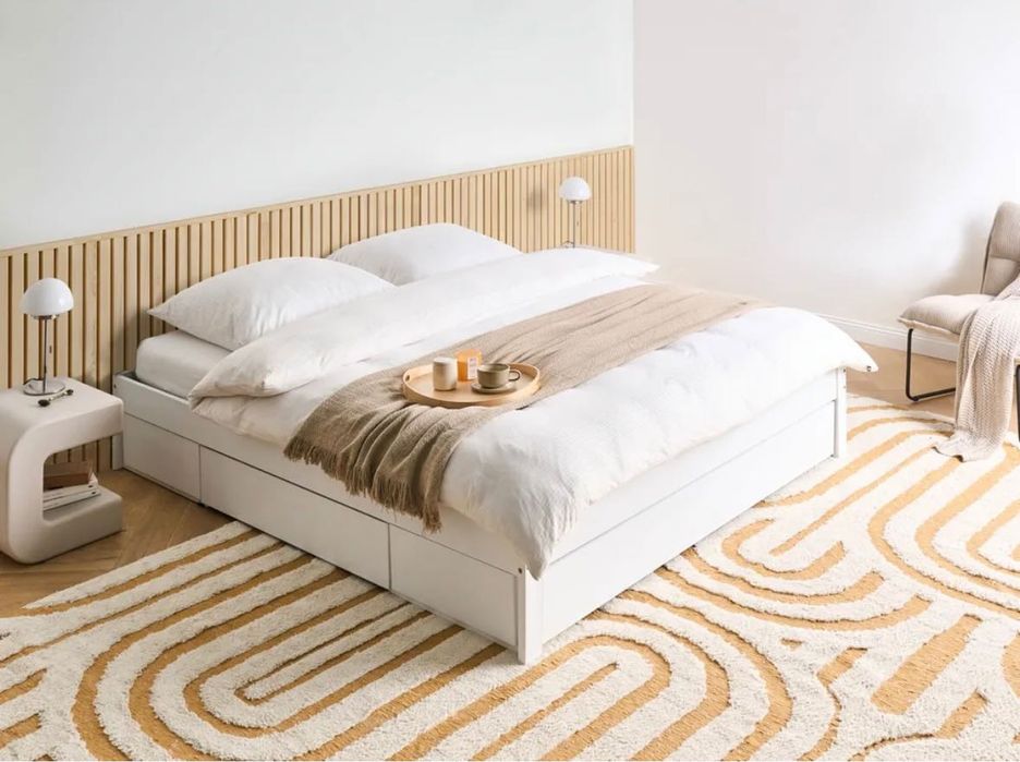 Pat 180X200 cu sertare, fără tablie