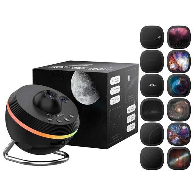 Proiector cer înstelat Ainael, planetariu LED cu meteoriți + 12 filme