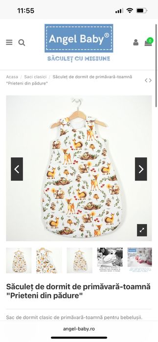 Sac de dormit angel baby primavara toamna