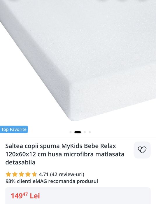 Patut din lemn Klups Karolina II, cu saltea de 12cm si protectie