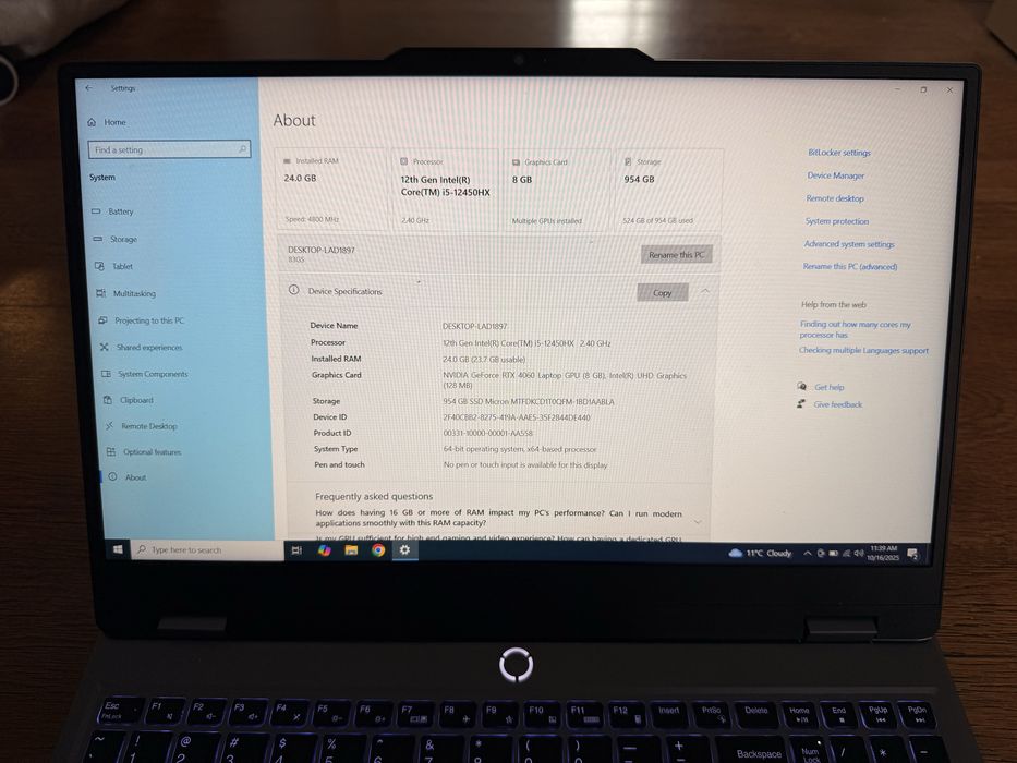 Laptop Lenovo LOQ 15,6”, i5-12450HX, 24 GB RAM, 1 TB SSD, RTX 4060 8GB