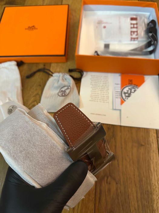 Мъжки Колан HERM*ES Constance belt buckle & Reversible leather strap