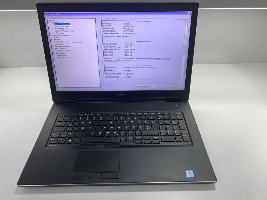 Laptop/Workstation Dell Precision 7730 i7 64GB RAM QUADRO P5200 16gb