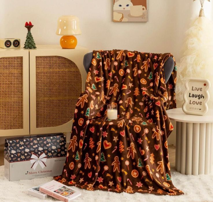 Плед для нового года подарочный