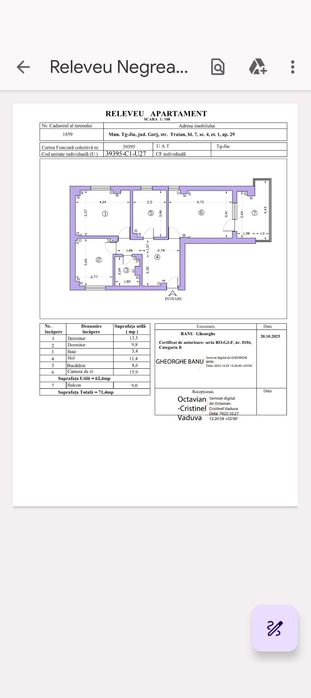 Ultracentral, apartament 3 camere, et.1, decomandat