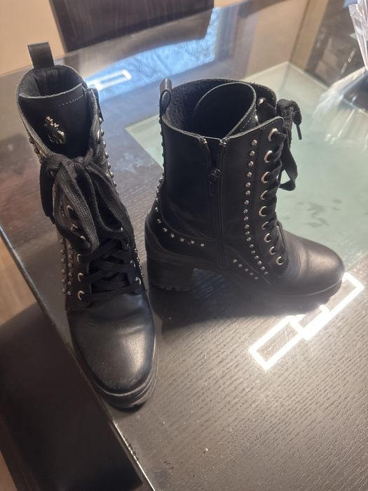 Daris боти черни с дебел ток