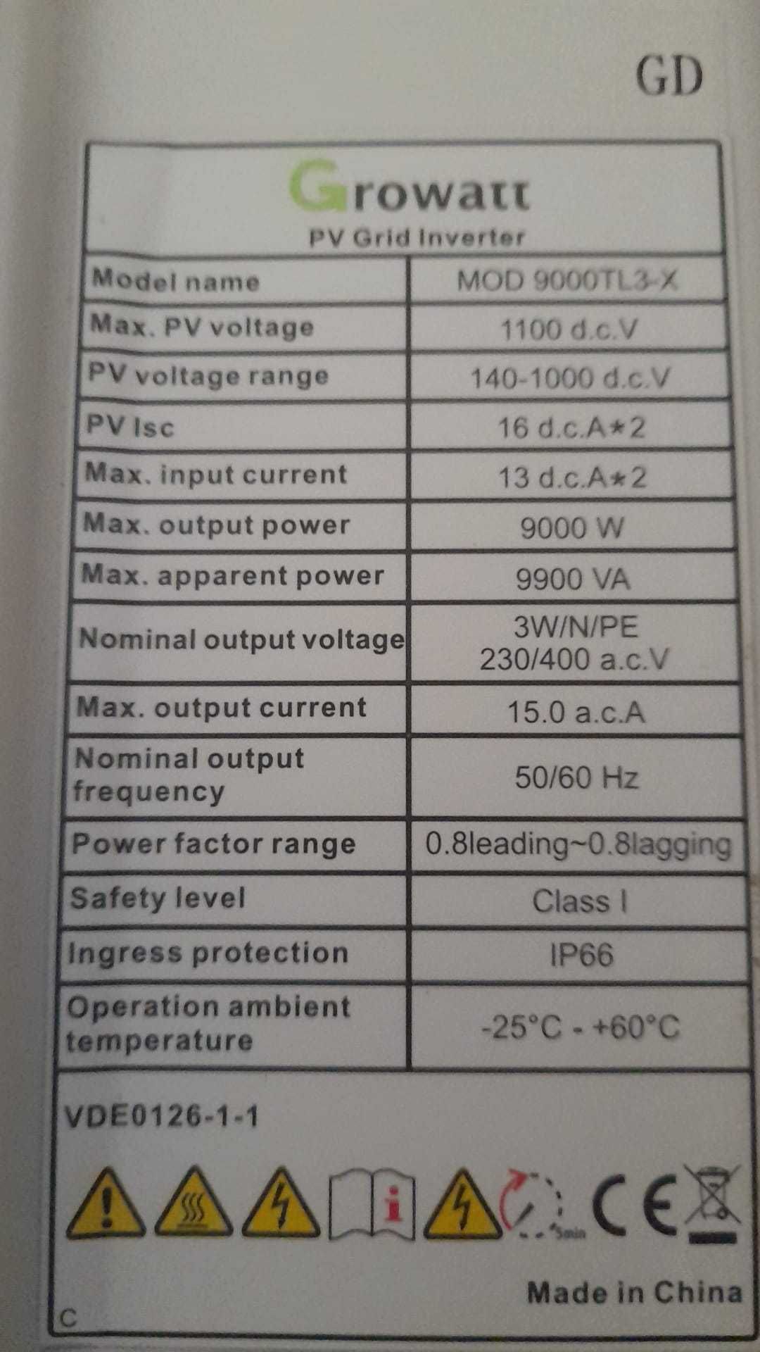 Invertor trifazat Growatt MOD 9000 TL3-X, 9Kw