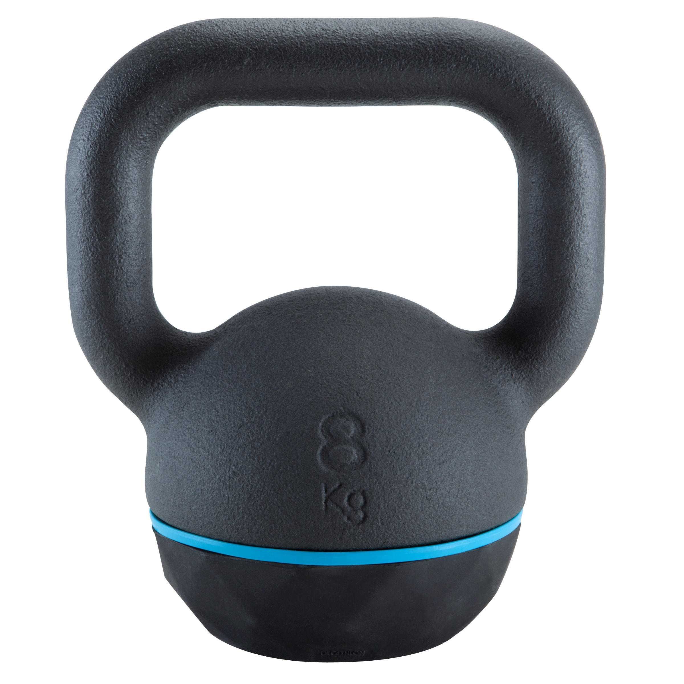 Ganteră Kettlebell din Fontă și Bază din Cauciuc - 8 kg