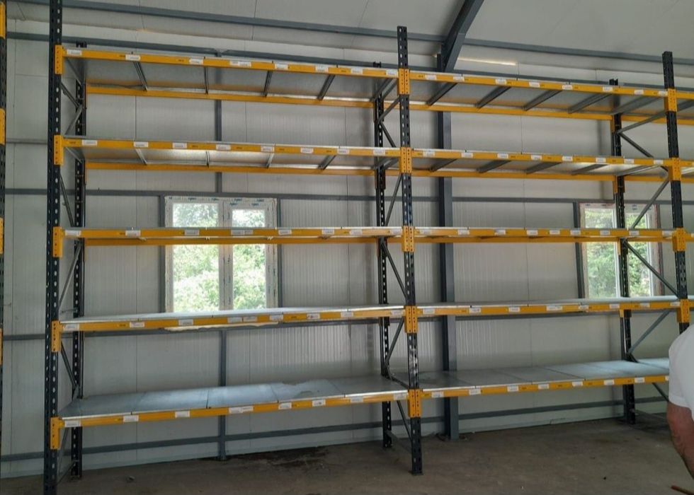 Rafturi metalice cu polițe zincate și grătare zincate 58x676