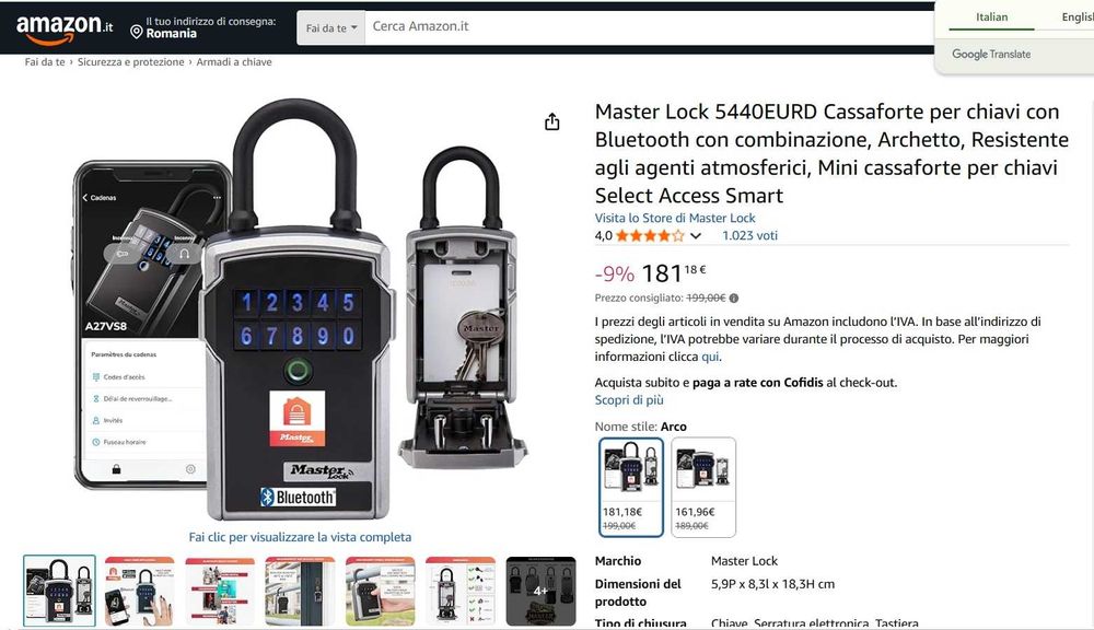Lacat inteligent Master Lock 5440EURD cu Bluetooth