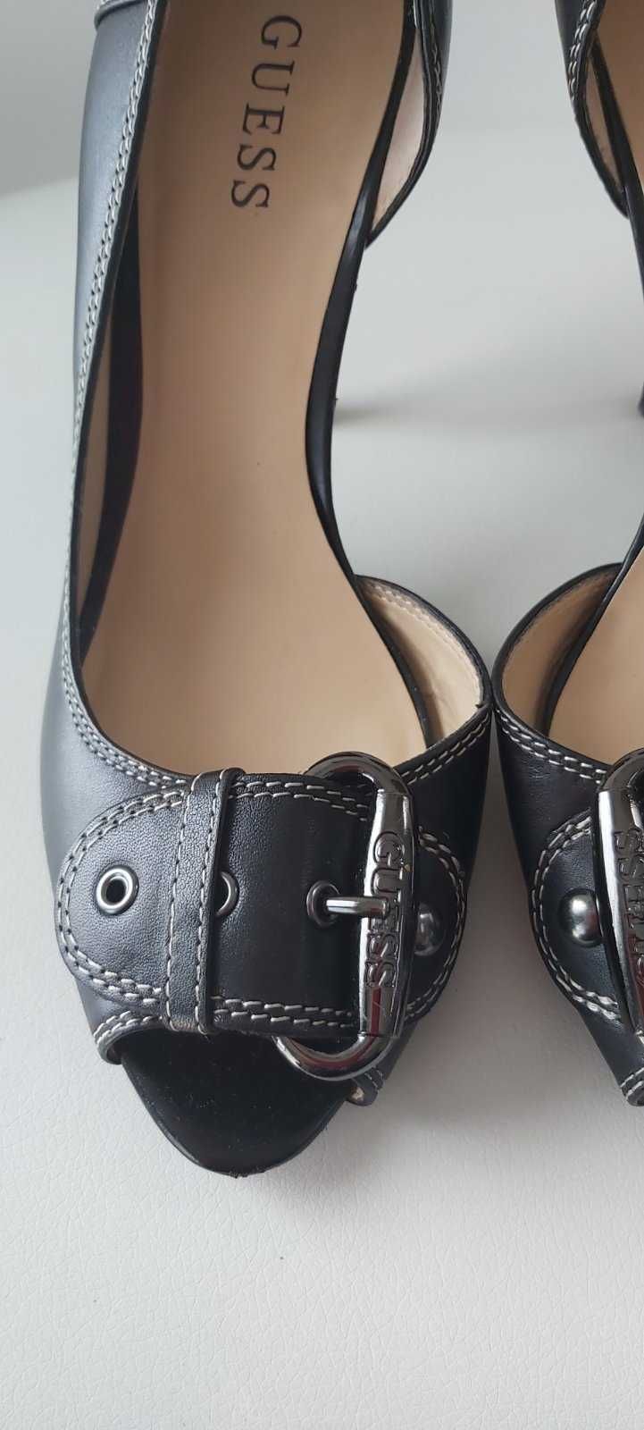 Guess оригинални обувки от естествена кожа на висок ток