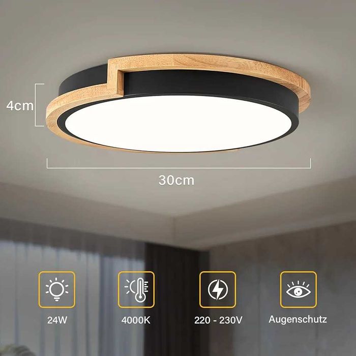 Plafoniera, aplica numeroase modele imitație lemn sau simple cu led