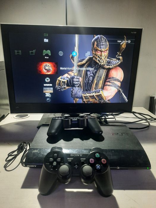 Playstation 3 Super Slim 30 игр Фифа19 Ufc3 Гта5 МК Minecraft Гонка 2
