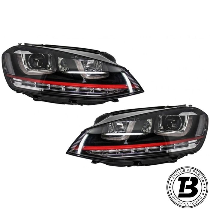 Faruri 3D LED compatibile cu VW Golf 7 VII GTI Design