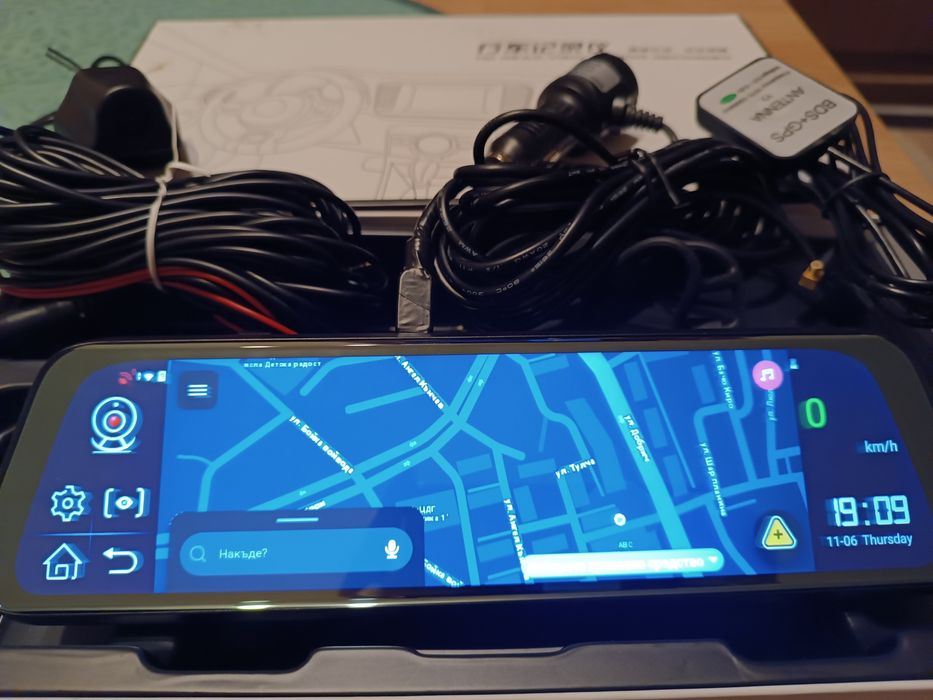 Видеорегистратор огледало с Андроид с ADAS, GPS, Bluetooth