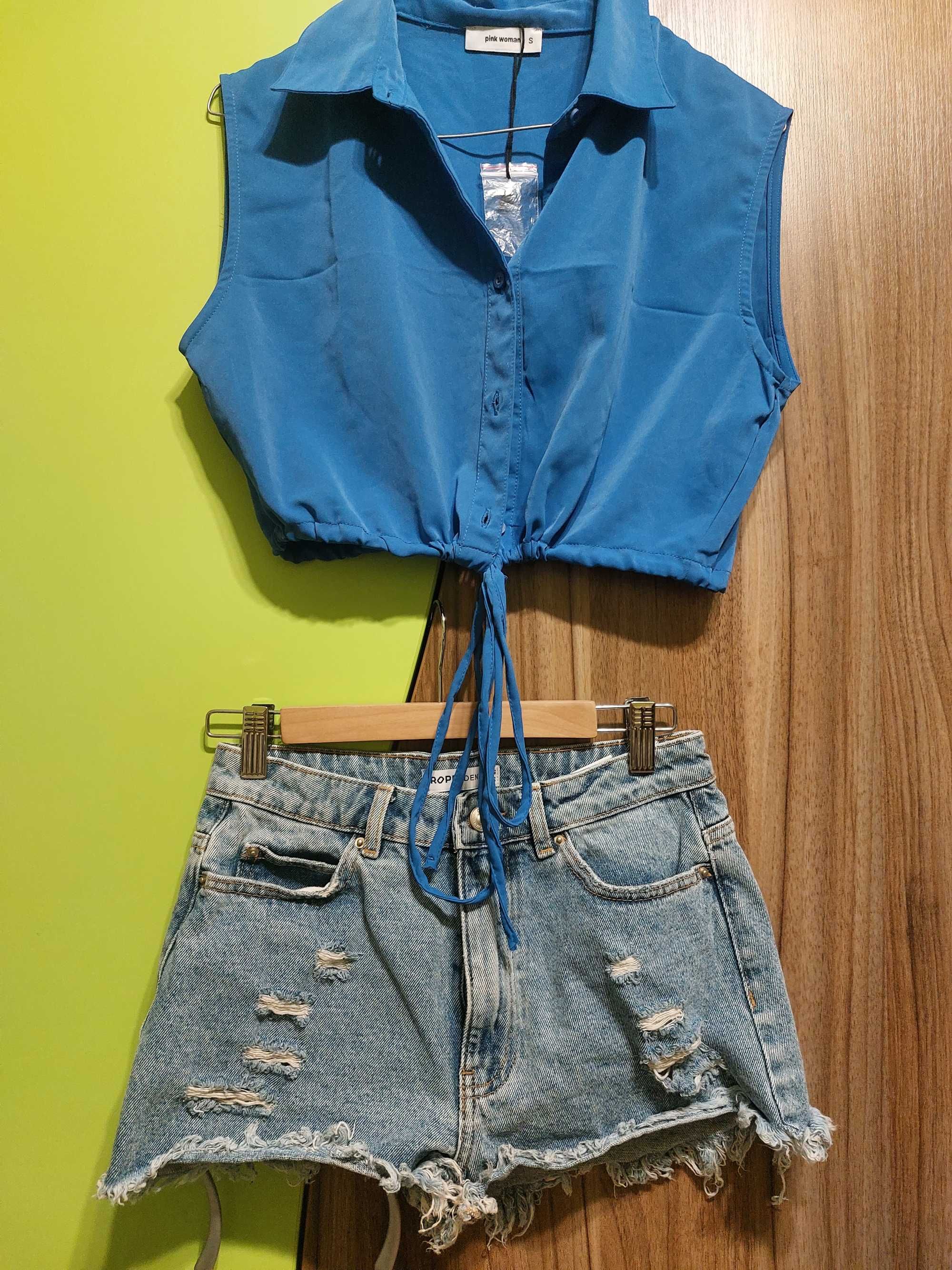 Cropp -  къси панталони S+ PINK къса блузка S + Adidas потник S