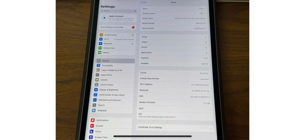 Ipad Pro 13 M2 5G + Wifi 2TB (16gb ram)