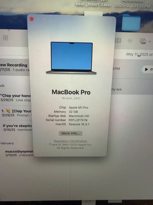 MacBook Pro M1 Pro  1TB 32 gb ram