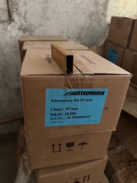 Agrafe , capse industriale S4 capsator  zincate 29 mm Cutie 10 000 buc