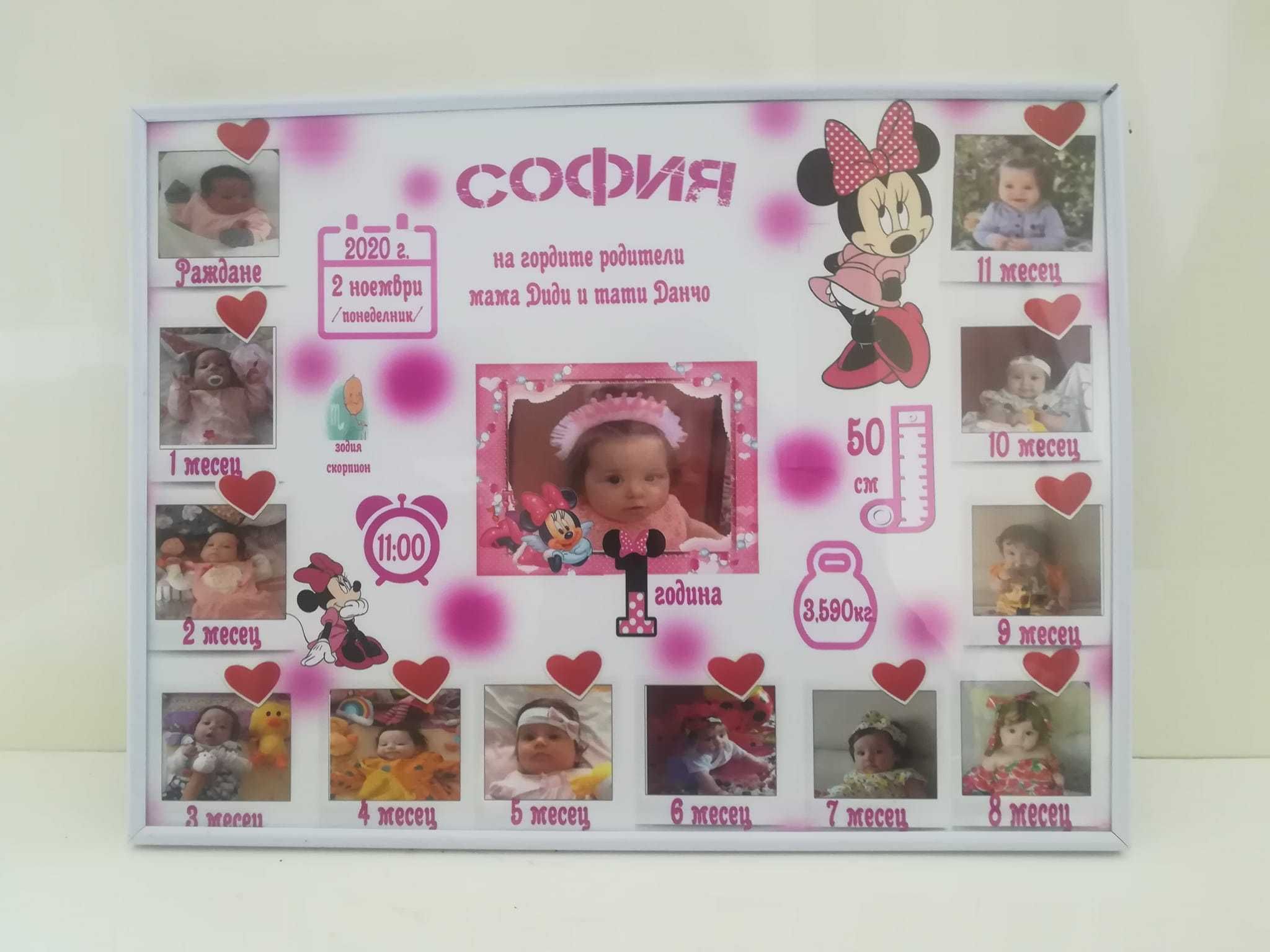 Постер със снимки за първи рожден ден