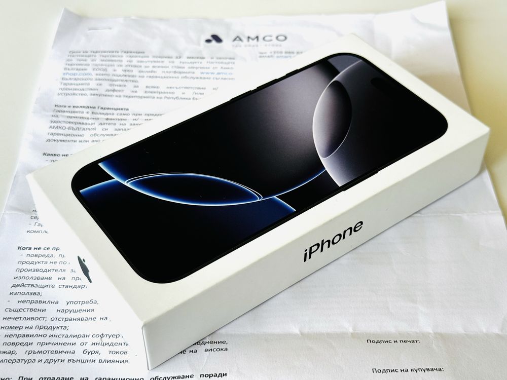 НОВ! Iphone 16 Pro 128GB Black Titanium Гаранция 1 година