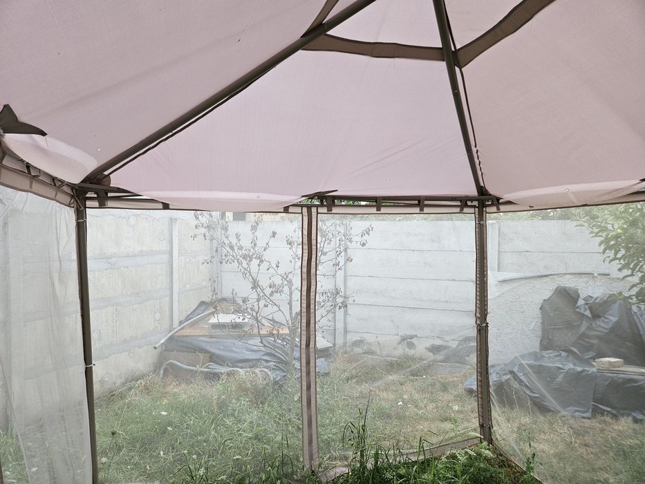 Pavilion patrat, cadru otel, 3 x 3 m