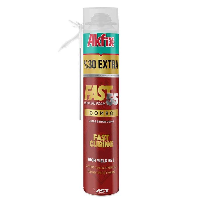 Полиуретанова пяна бързосъхнеща FAST 55 COMBO 850 Г AKFIX