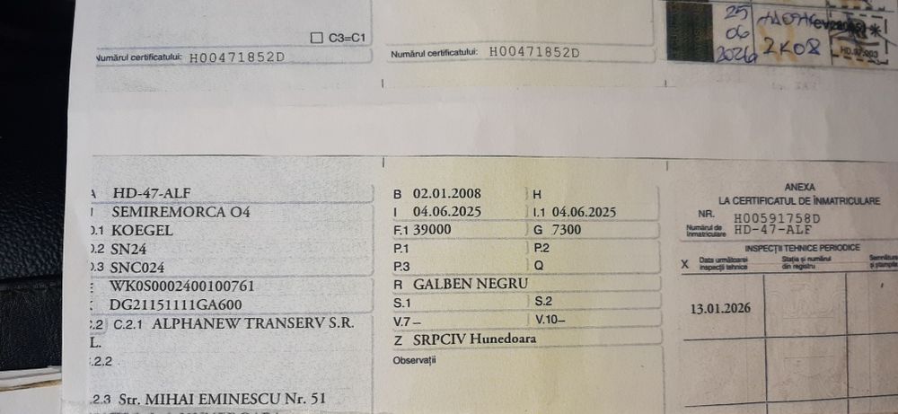 Ansamblu cap tractor+semiremorca