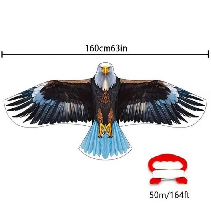 Хвърчило птица Орел 1,6м,1,8м, 50 м въже, подарък спорт на открито