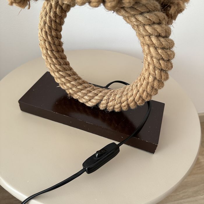 Veioza mare din sfoara si abajur textil