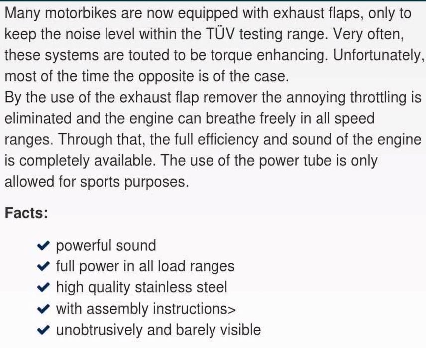 Anulator clapeta evacuare EX UP BMW R 1200 GS R RT nineT , inox