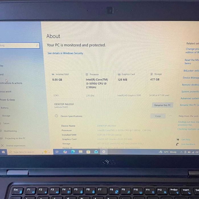 Dell Latitude E5450, 512GB SSD, Intel Core i3 - 5010u, 8GB RAM