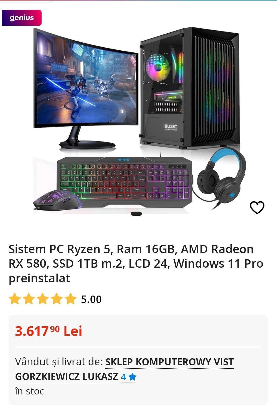 Vând urgent PC folosit 1 luna