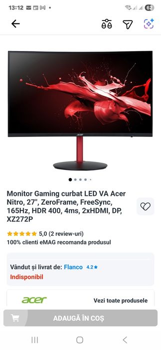 Monitoru gaming Acer 27"