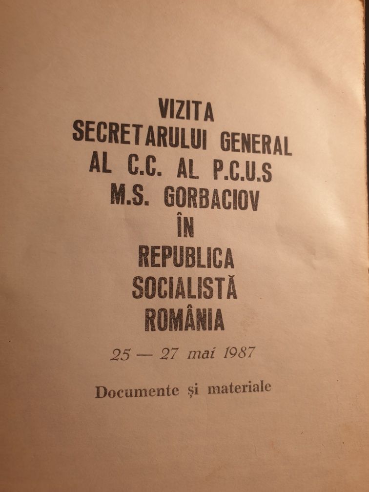 Carte vizita secretarului general cc pcus Gorbaciov in Romania,comunis