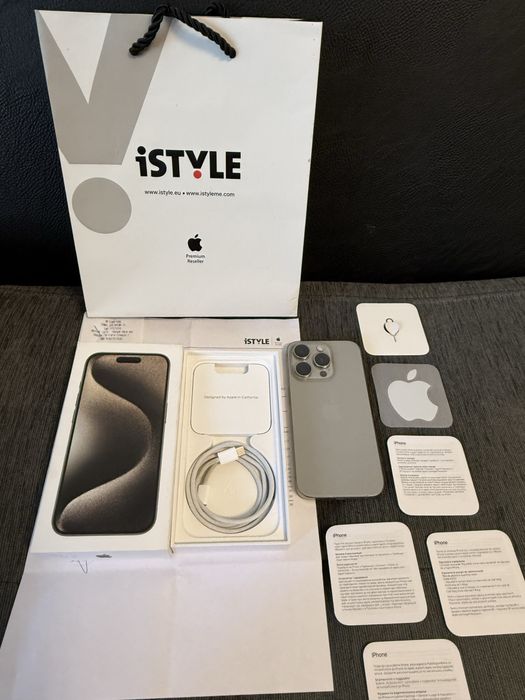 КАТО НОВ 256GB iPhone 15 Pro istyle Гаранция 2025г. Natural