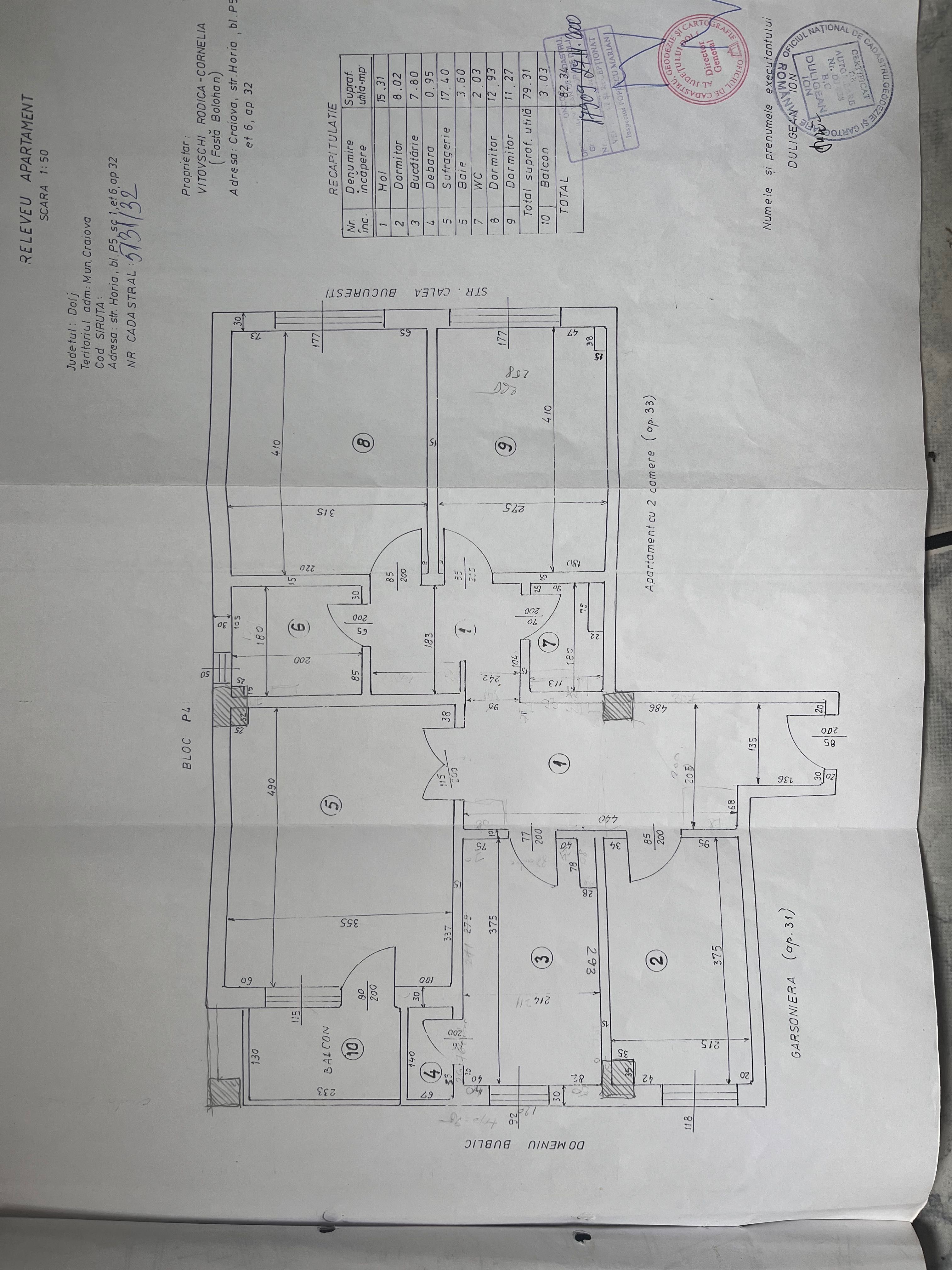 Apartament 4 camere decomandat Calea București - Posta - școala 22+21