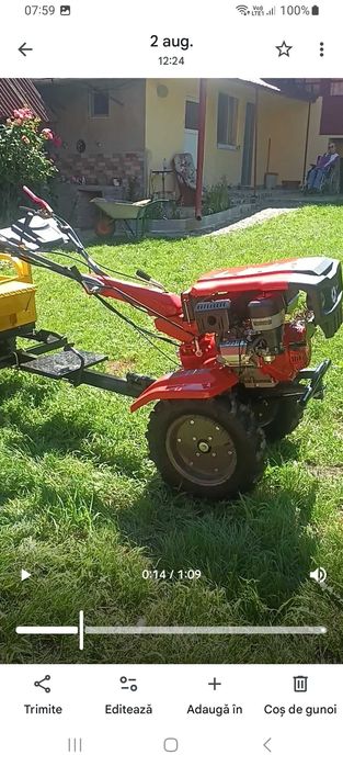 Motocultor 17 cp in garantie cu freza si plug