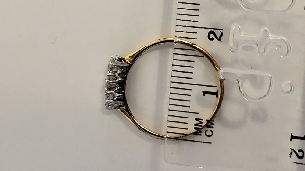 Inel aur, 3 diamante naturale, 18k