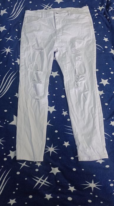 Blugi albi pentru bărbați mărimea XL