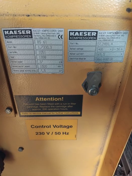 Kaeser 5.7m3 la 10 bari