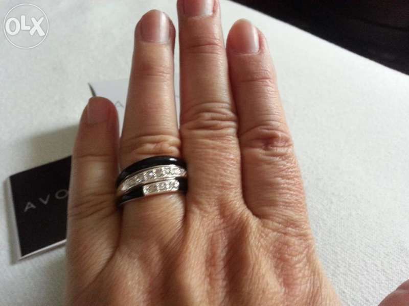 Комплект пръстени и обеци Black Enamel