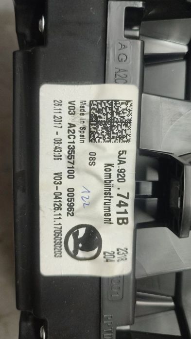 Ceasuri bord 5ja920741b Skoda Rapid 3 [2012 - 2017]