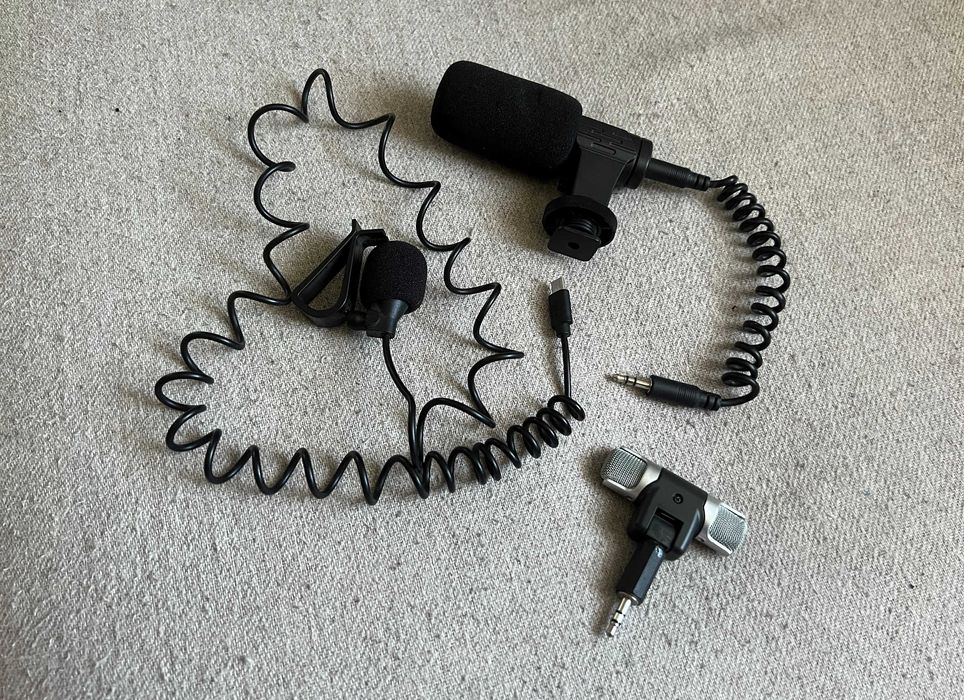 Set microfoane mici lavaliera mini USB shotgun 3.5mm si stereo TRRS