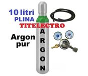 Butelie tub Argon pur PLINA 10 litri 200 bari + reductor cu 2 ceasuri