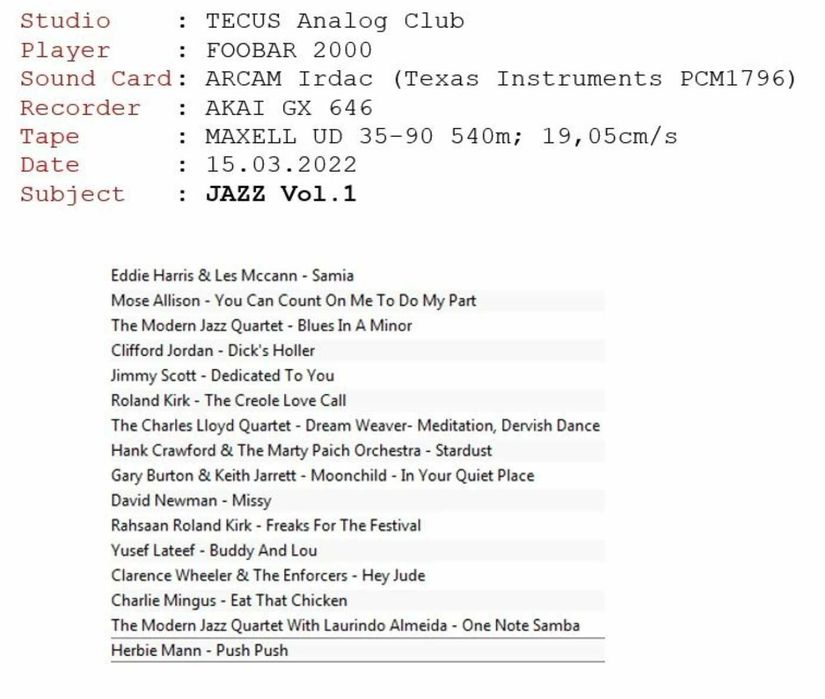 Studio inregistrari benzi magnetofon Agfa Basf Maxell Tdk Revox Sony